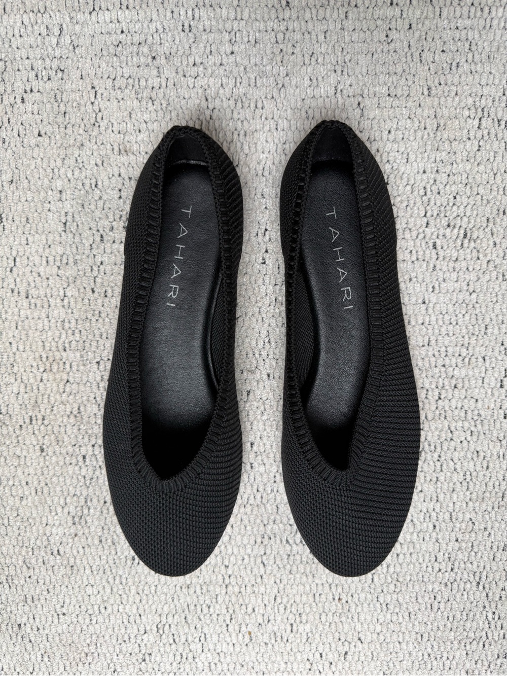 Tahari Black Knit Ballet Flats